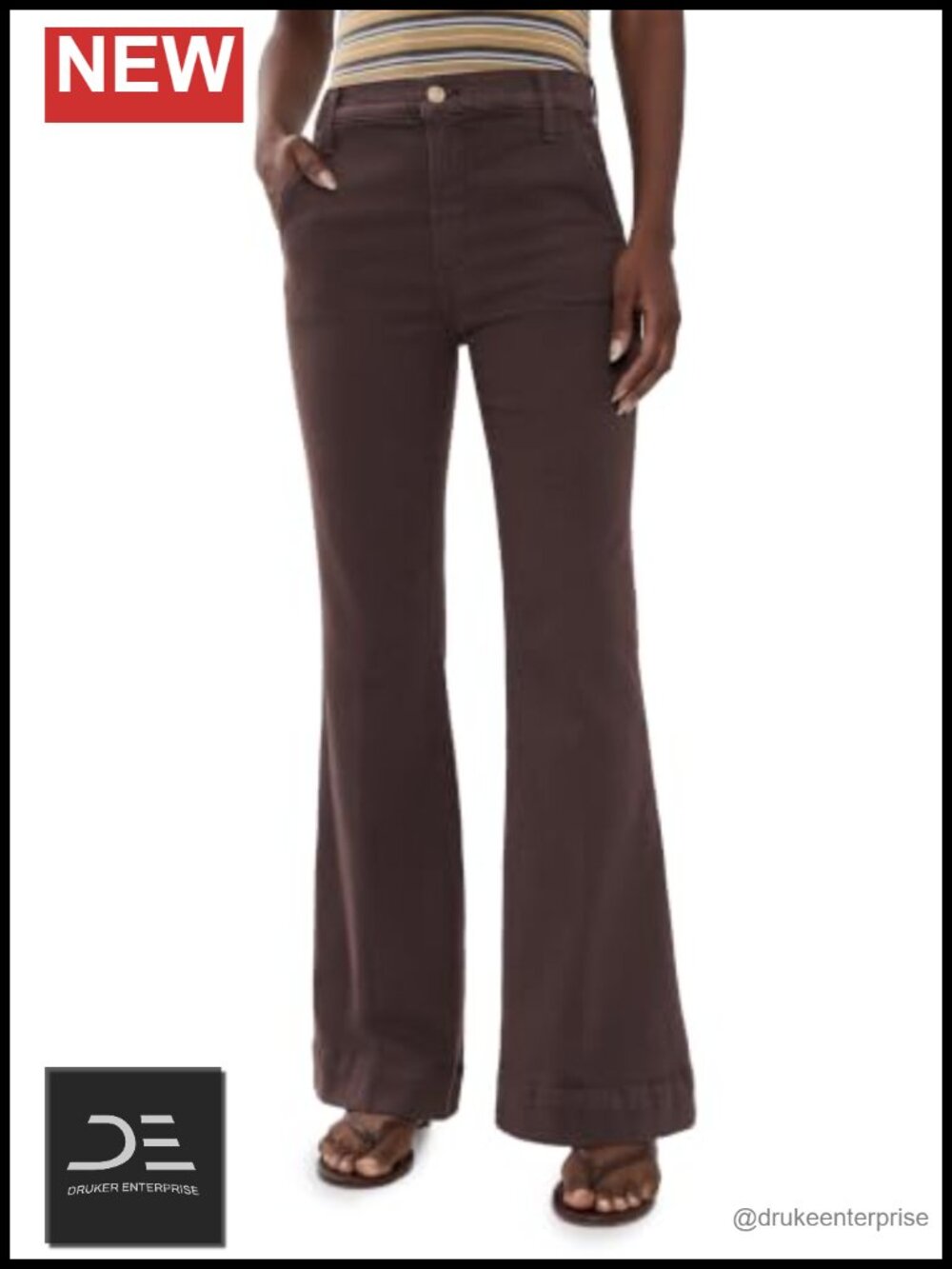 High Rise Mid-Weight Stretch Denim Straight Leg Jeans